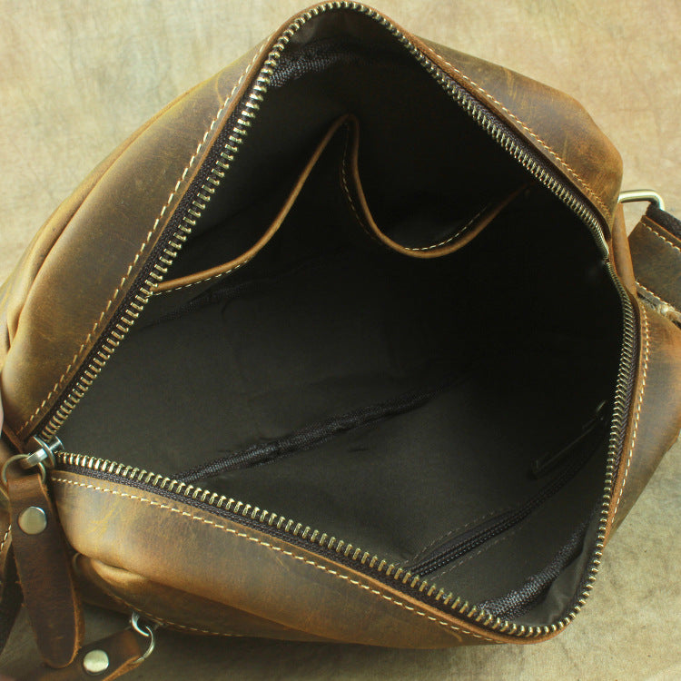 Men's Crazy Horse Leather Retro Korean Business Men's Messenger Bags