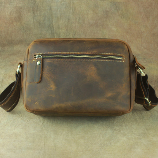 Men's Crazy Horse Leather Retro Korean Business Men's Messenger Bags