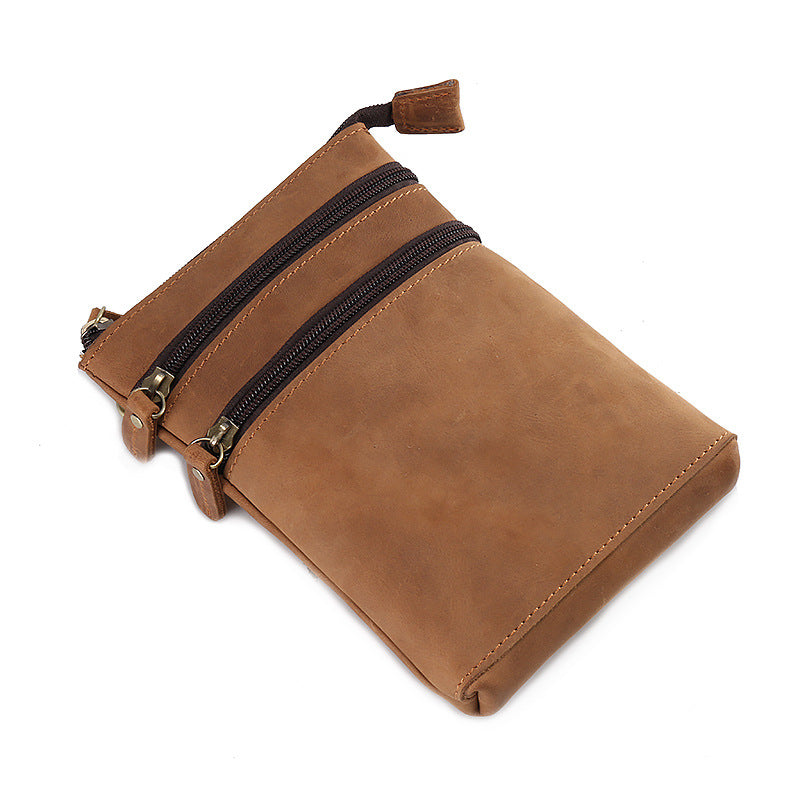 Men's Genuine Leather Crazy Horse Vertical First Bags