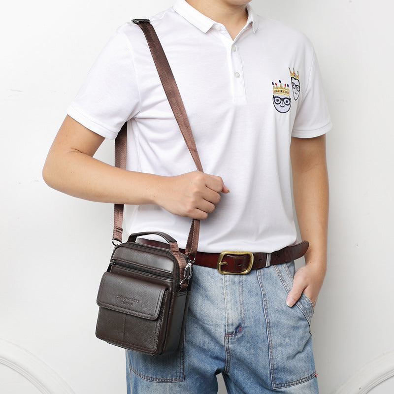 Men's Slouchy New Versatile Leather Cowhide Men's Shoulder Bags