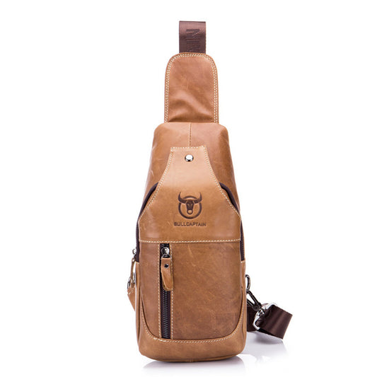 Men's Bull Captain Genuine Leather Fashion Trend Men's Chest Bags