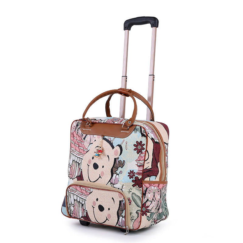 Korean Style Suitcase Vintage Leather Upgraded Travel Bags