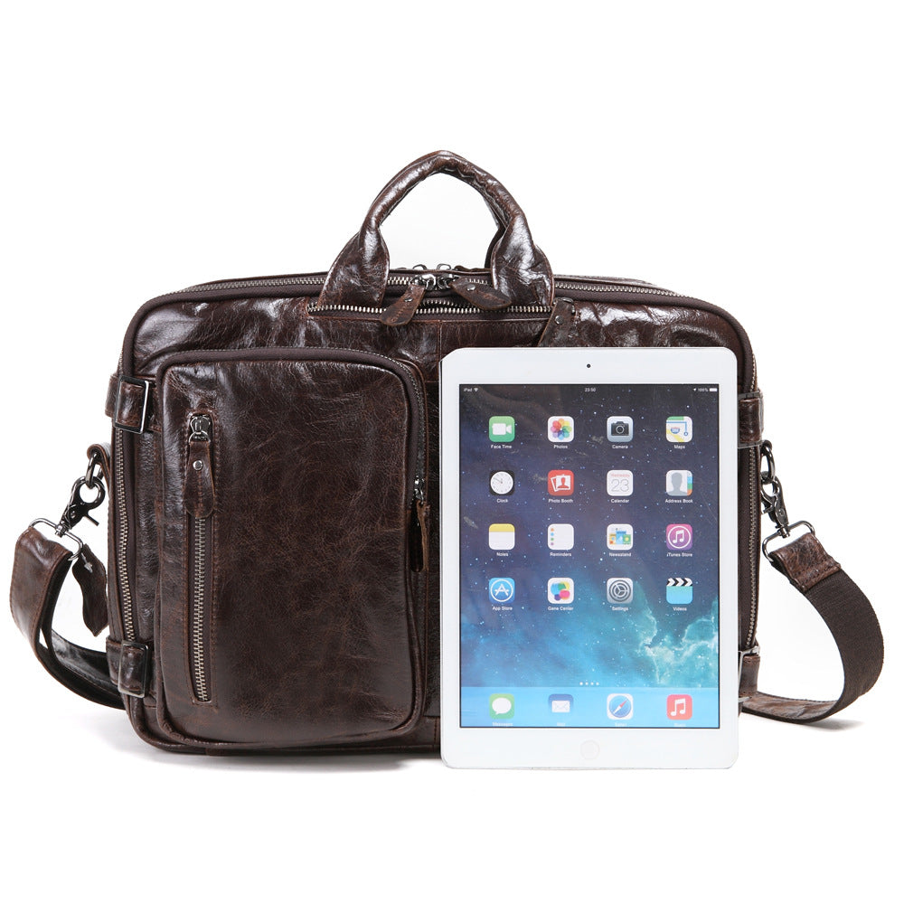 Graceful Men's Cowhide Business Multifunction Leather Travel Bags