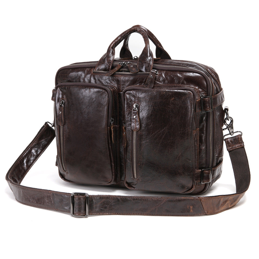 Graceful Men's Cowhide Business Multifunction Leather Travel Bags