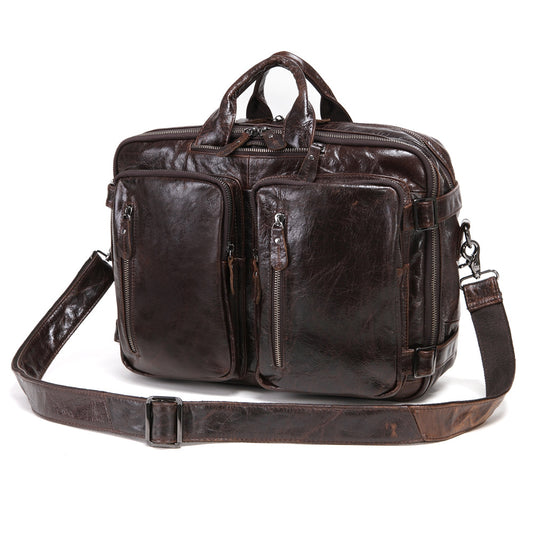 Graceful Men's Cowhide Business Multifunction Leather Travel Bags