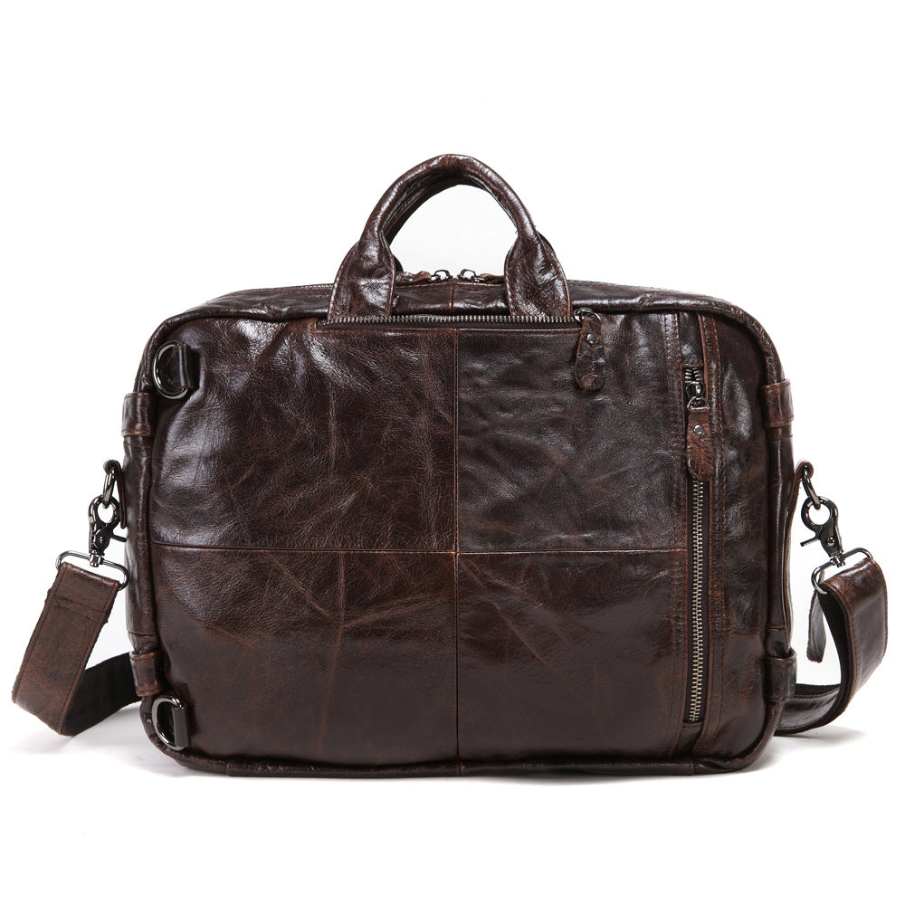 Graceful Men's Cowhide Business Multifunction Leather Travel Bags
