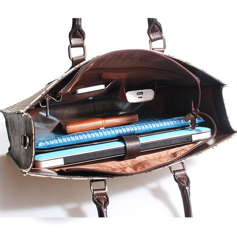 Women's Fashion Business Retro Commuter Horizontal Handbags