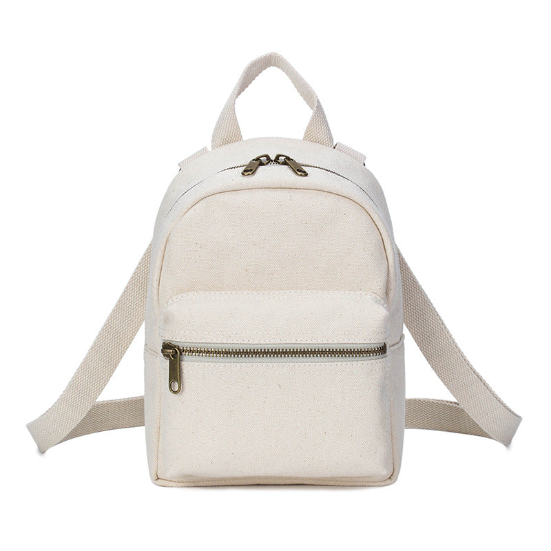 Women's Elegant Literary Cotton Canvas Mini Backpacks