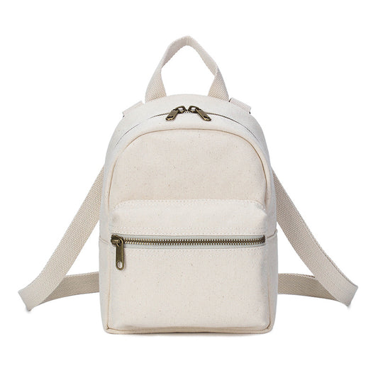 Women's Elegant Literary Cotton Canvas Mini Backpacks