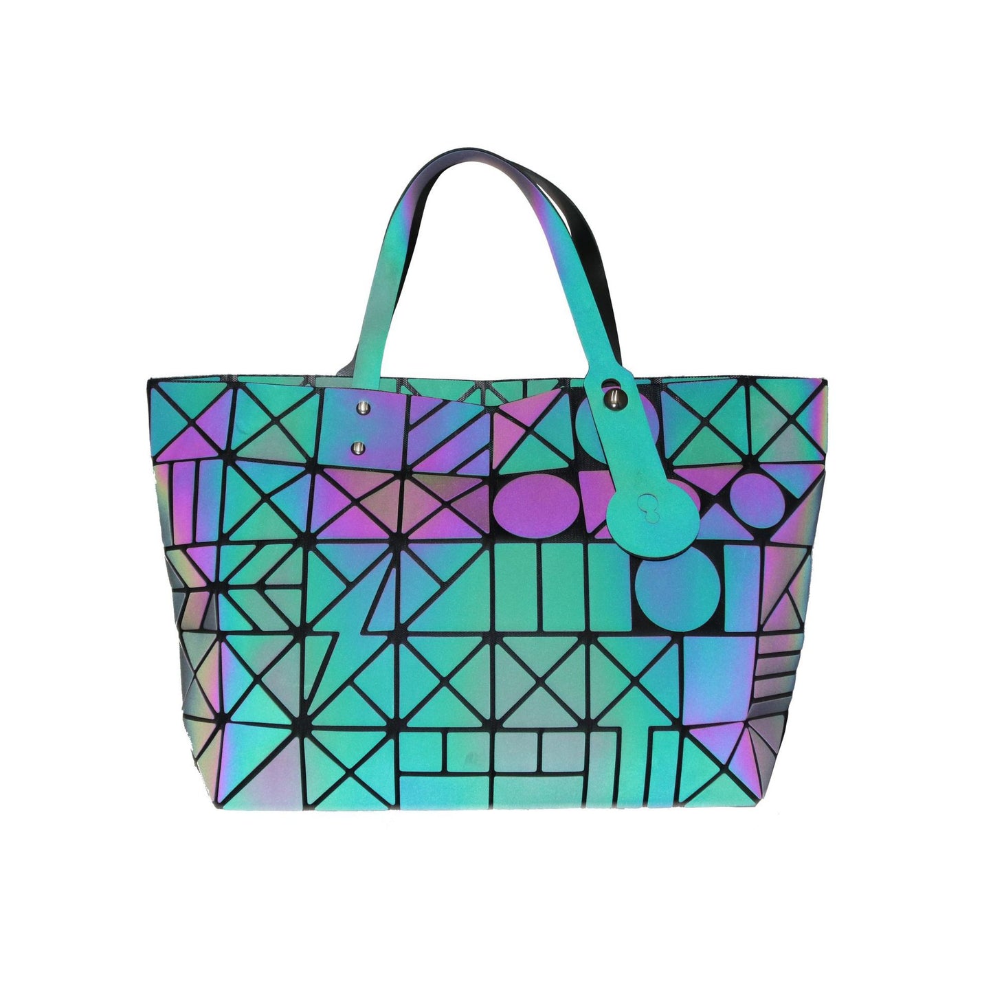 Women's Folding Fashion Geometry Pattern Rhombus Magic Shoulder Bags