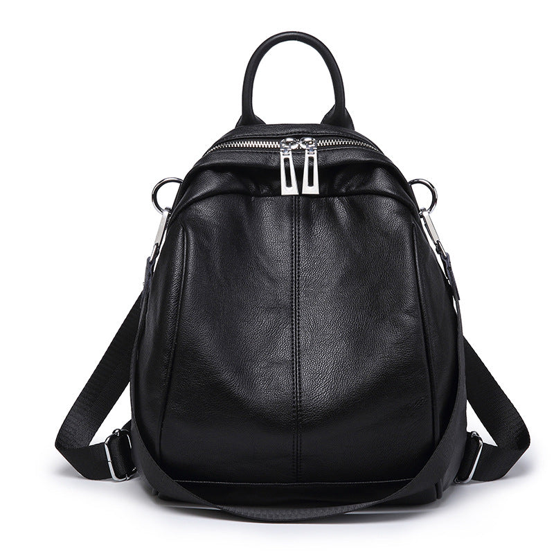 Women's Korean Fashionable Versatile Personality Soft Leather Backpacks