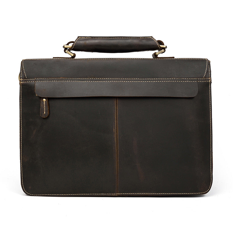 Men's Crazy Horse Leather Vintage First Layer Men's Briefcases
