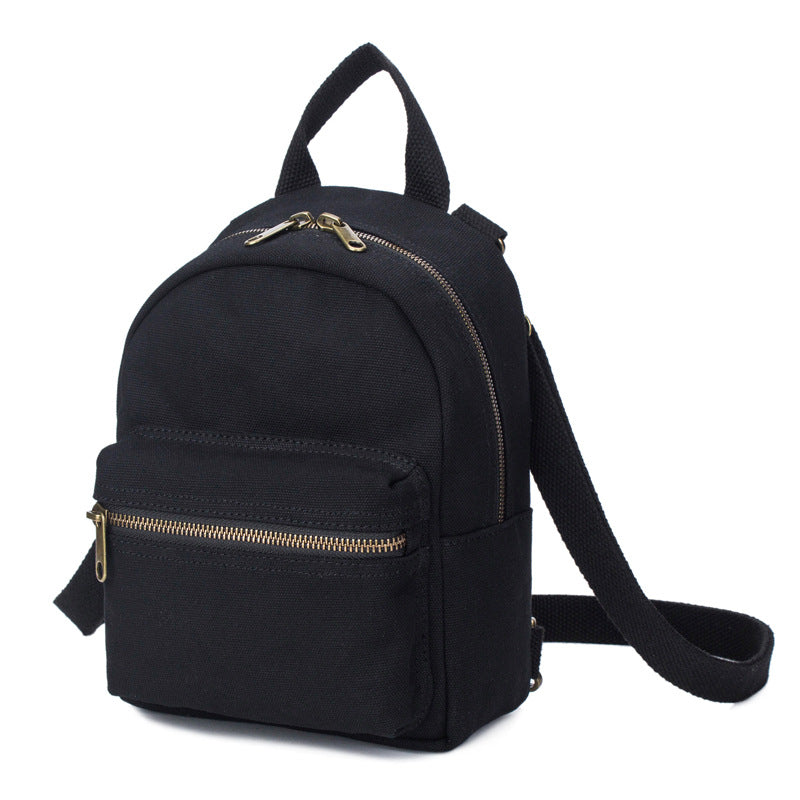 Women's Elegant Literary Cotton Canvas Mini Backpacks