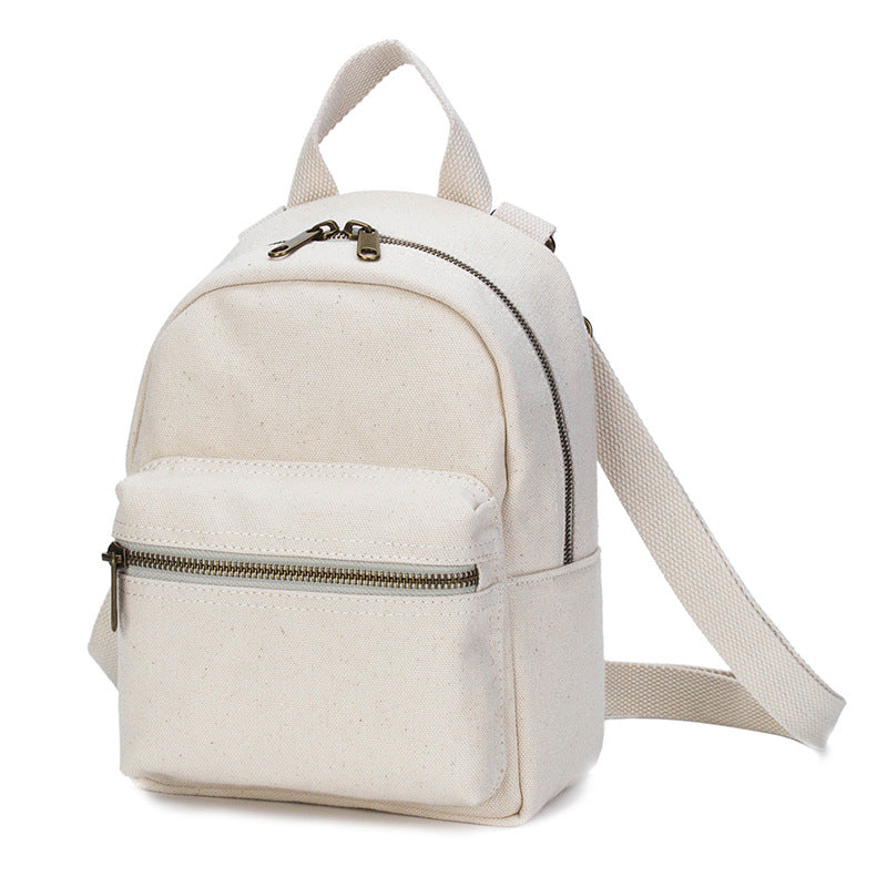 Women's Elegant Literary Cotton Canvas Mini Backpacks