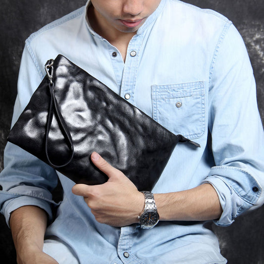 Women's & Men's & Simple Retro First Layer Cowhide Men's Handbags