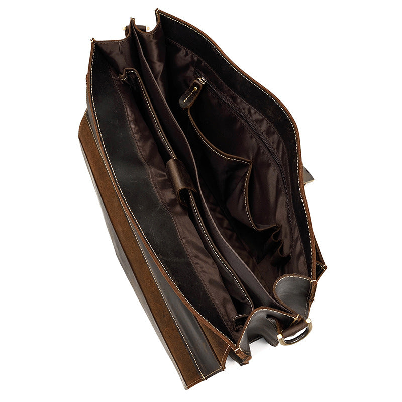 Men's Crazy Horse Leather Vintage First Layer Men's Briefcases
