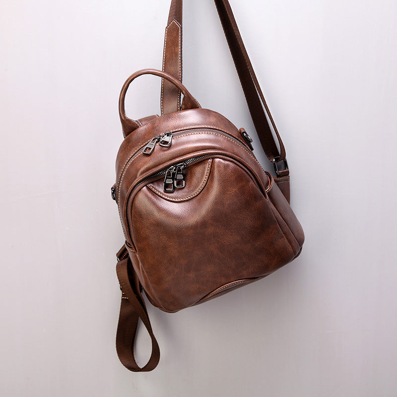 Women's Innovative Retro Soft Leather Mummy Backpacks