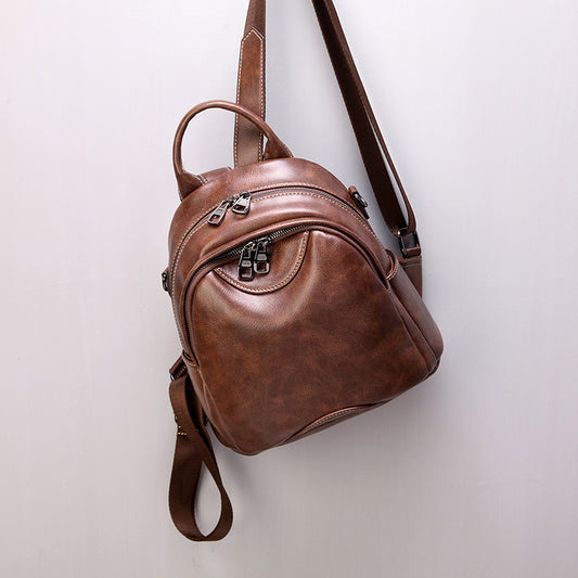 Women's Innovative Retro Soft Leather Mummy Backpacks