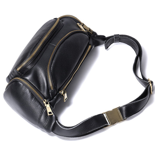 Men's Capacity Genuine Leather Leisure First Layer Men's Waist Packs