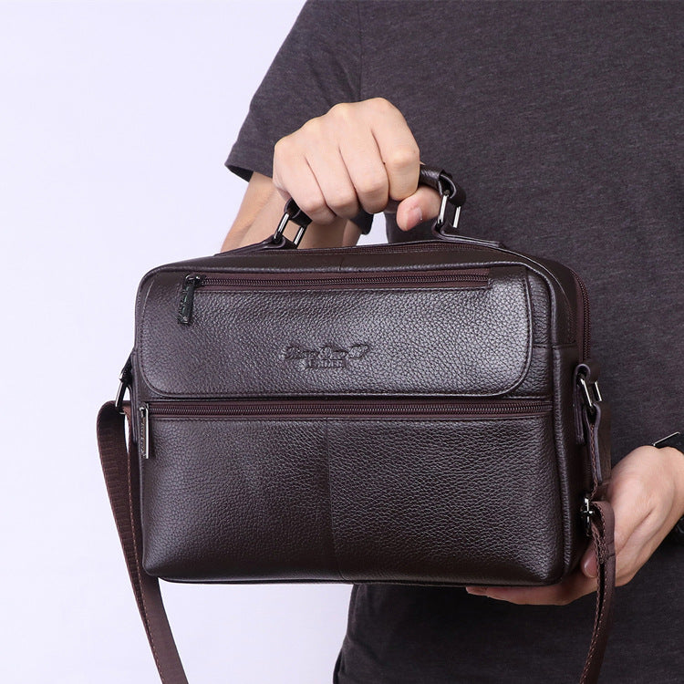 Men's Leather Top Layer Cowhide Business Large Men's Messenger Bags