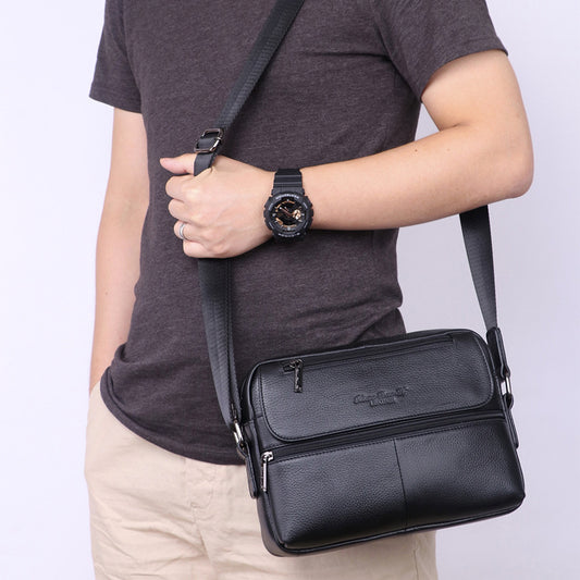 Men's Leather Top Layer Cowhide Business Large Men's Messenger Bags