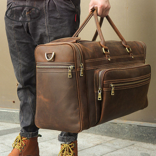 Retro Leather Large Capacity Crazy Horse Luggage
