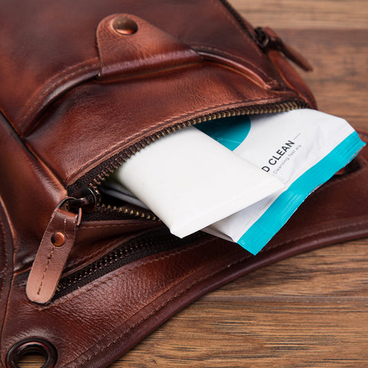 Men's Layer Vegetable Tanned Leather Cowhide Retro Bags