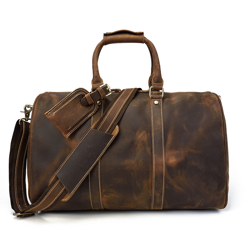 Men's Boarding Machine Vintage Genuine Large Capacity Travel Bags