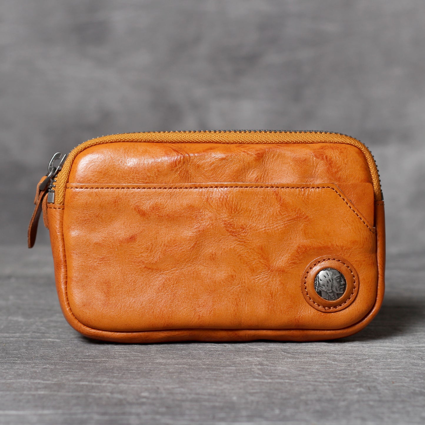 Vintage Real Leather Long Clutch Vegetable Tanning Bags