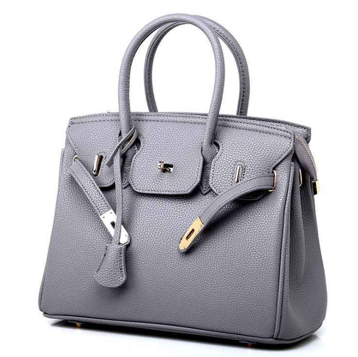 Women's Fashion Zipper Litchi Pattern One Shoulder Bags