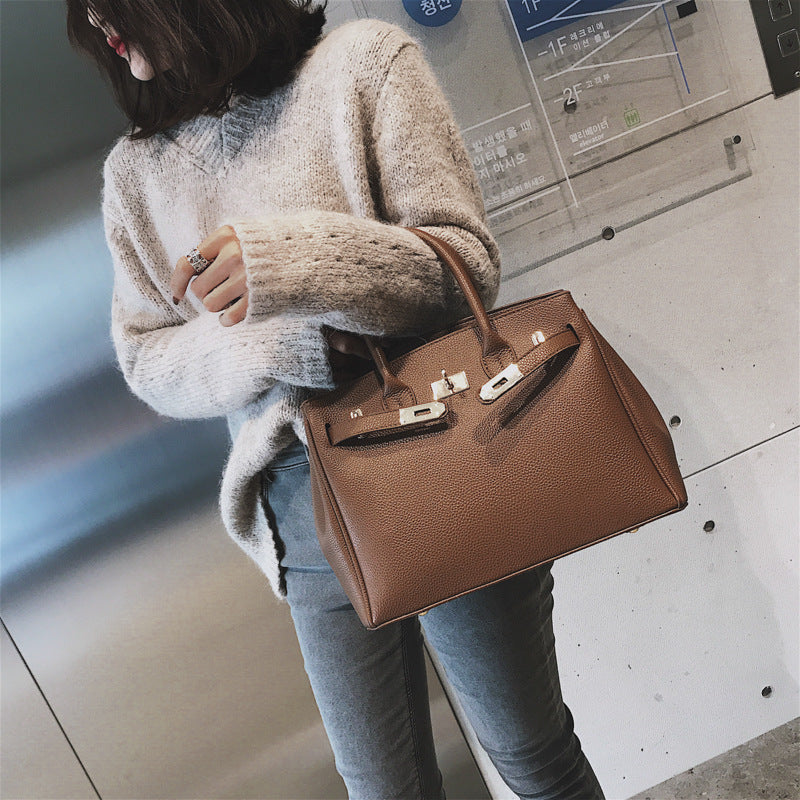Women's Large Capacity Spring Korean Style Contrast Handbags