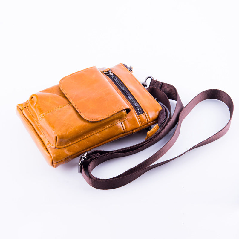 Men's Leather Pocket Trendy First Layer Cowhide Men's Waist Packs