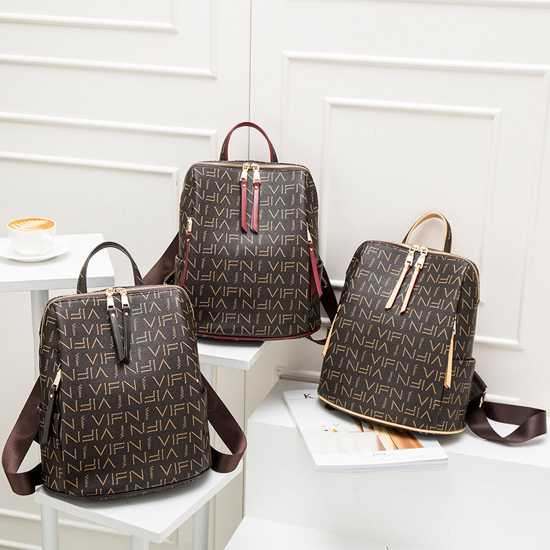 Women's Korean Fashion Printed Large Capacity On Backpacks