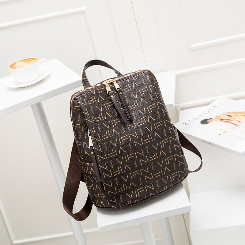 Women's Korean Fashion Printed Large Capacity On Backpacks