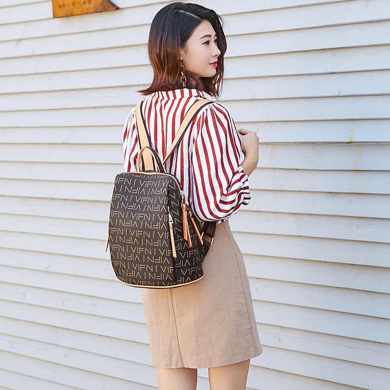 Women's Korean Fashion Printed Large Capacity On Backpacks