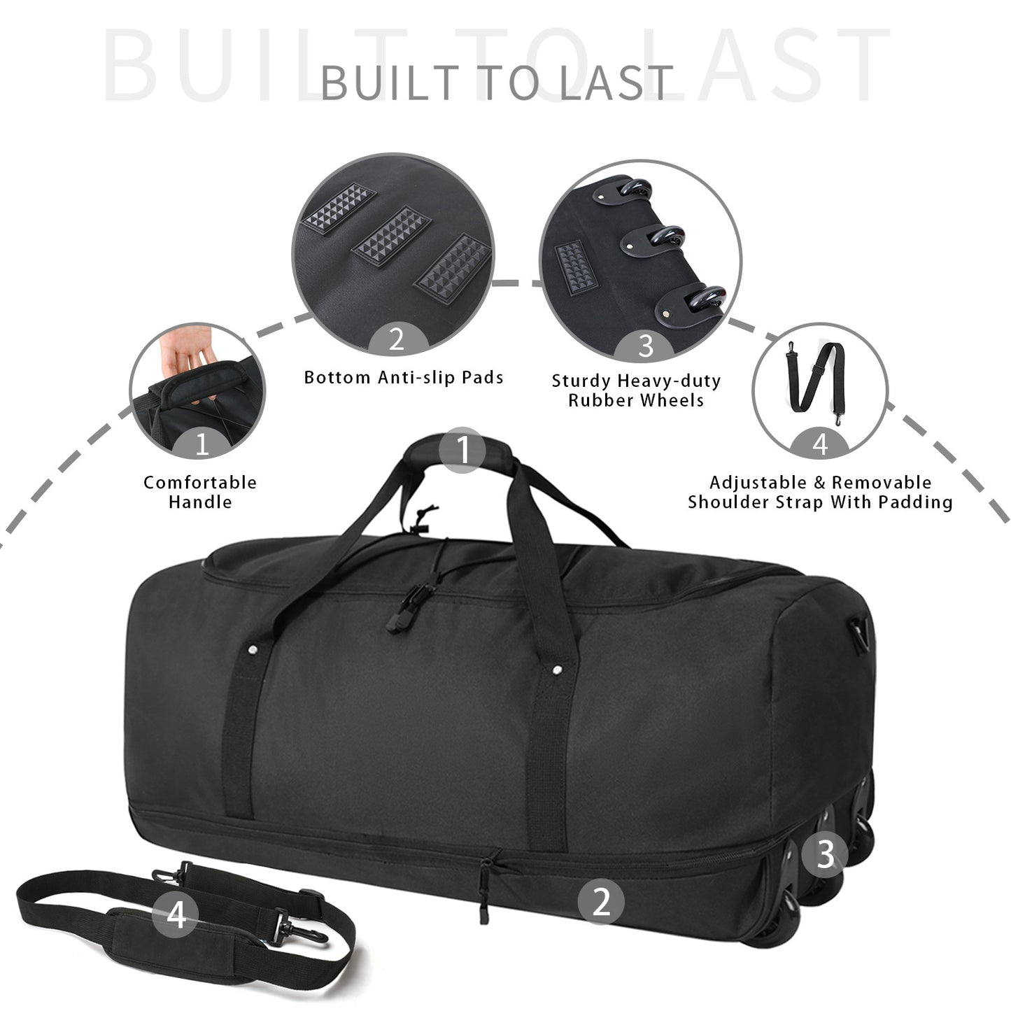 Folding Waterproof Oxford Cloth With Wheels Travel Bags