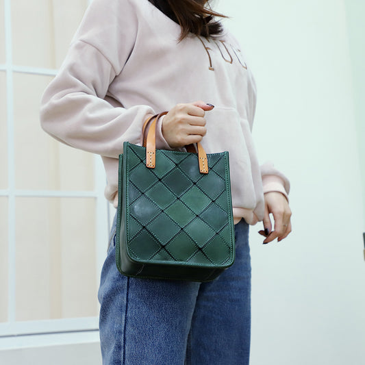Women's Genuine Leather For Retro Patchwork Trendy Shoulder Bags