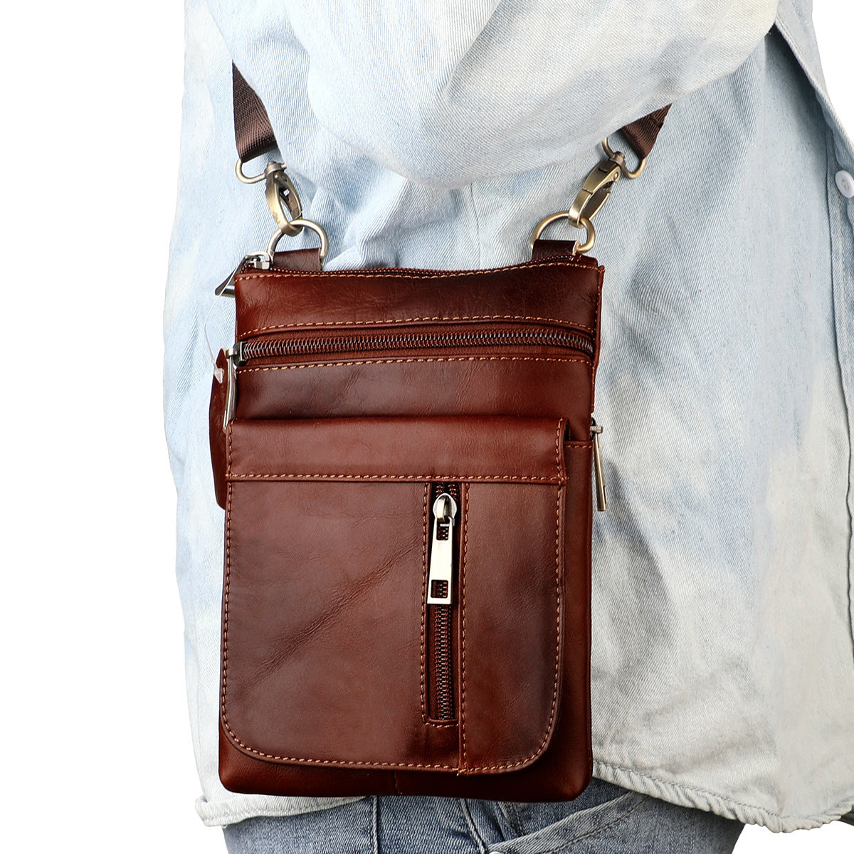 Men's Genuine Leather Business Cowhide Retro Large Men's Messenger Bags