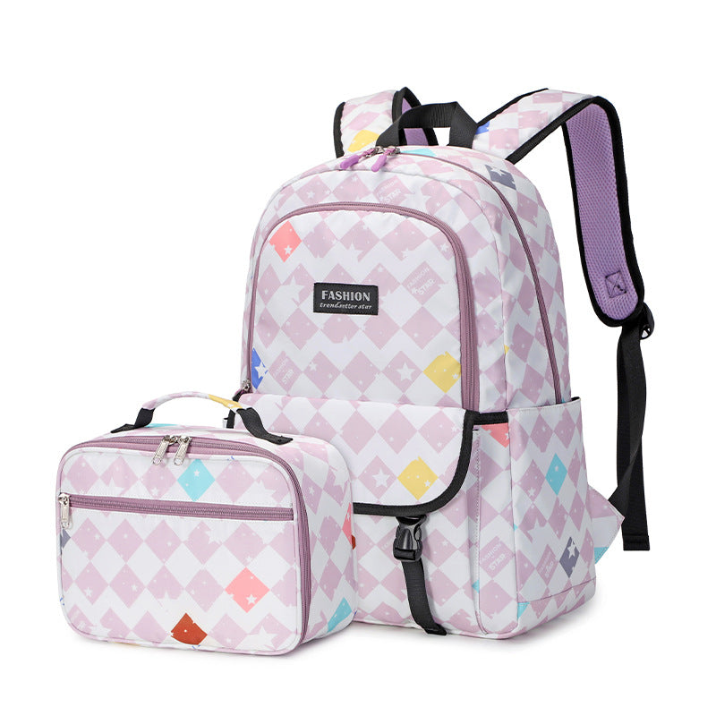 Wind Two-piece Plaid Sweet Lady High Backpacks