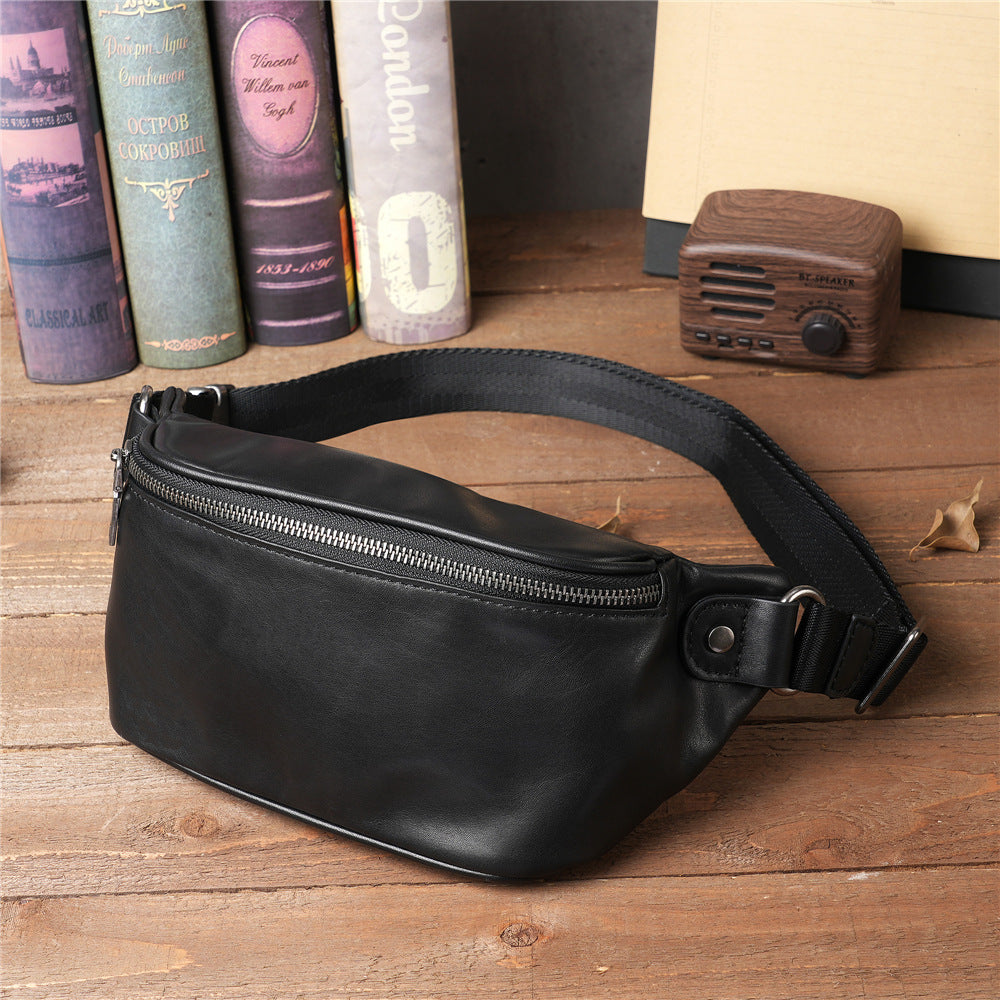 Men's Trendy Layer Cowhide Large Capacity Leather Men's Waist Packs