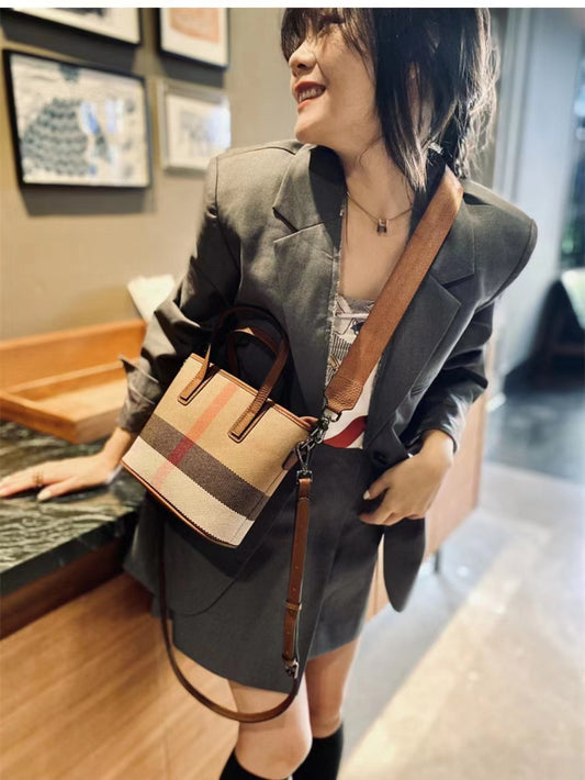 Cloth With First Layer Cowhide Cross Body Pouch Crossbody Bags