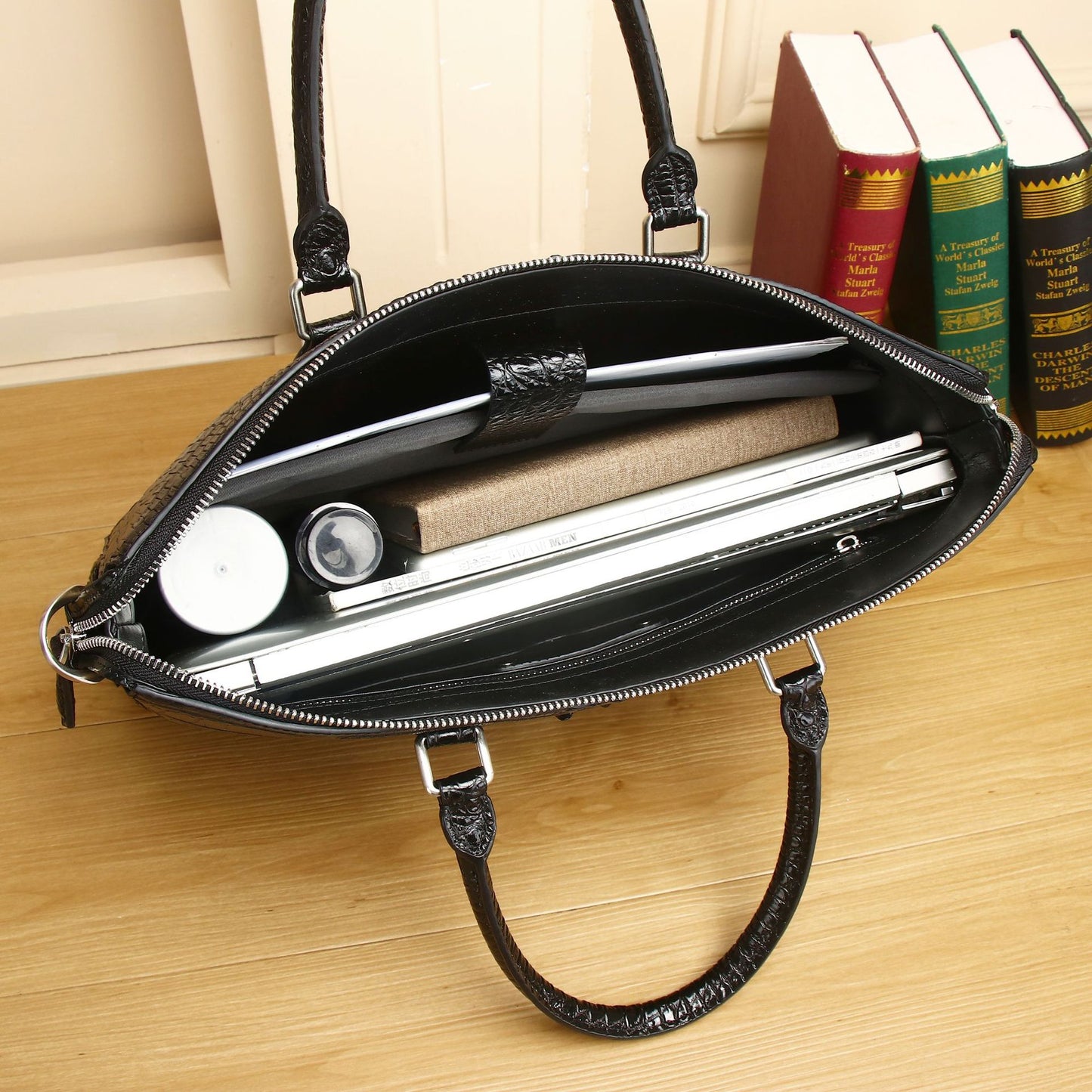 Men's Crocodile Pattern Business Large Capacity Computer Men's Briefcases