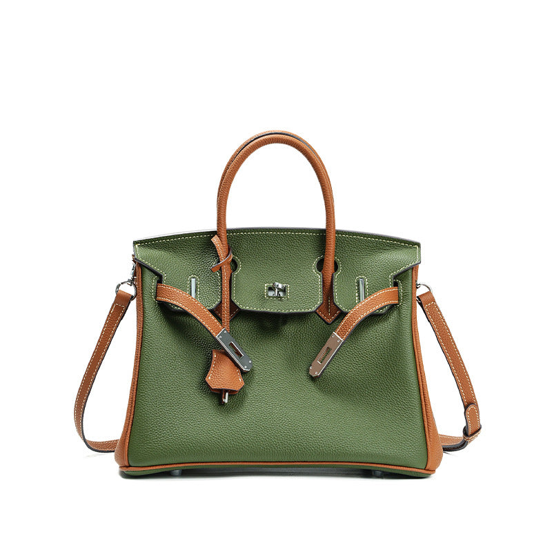 Women's Platinum Leather Large Capacity Niche High-grade Tote Bags