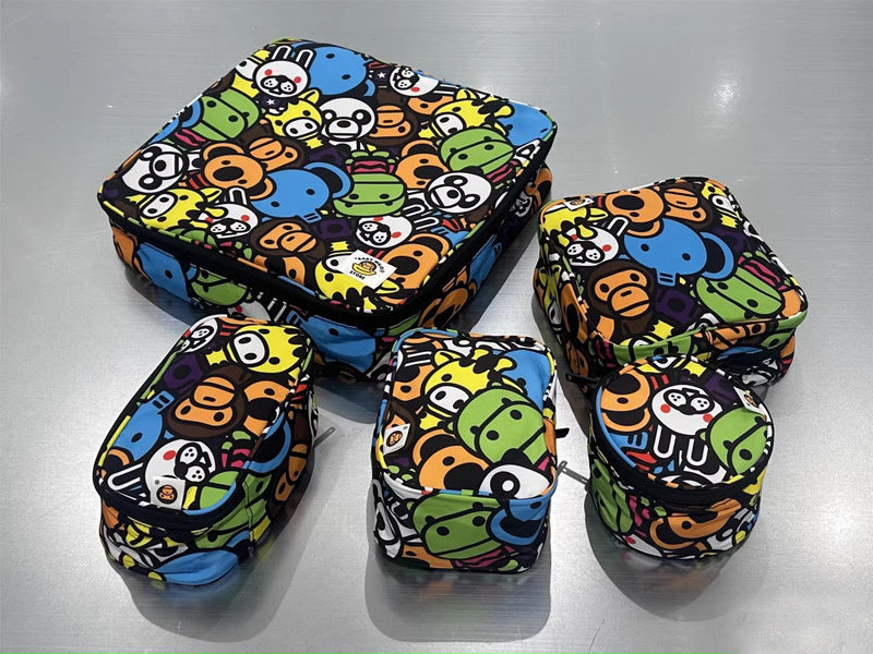Camouflage Monkey Cute Cartoon Buggy Storage Travel Bags
