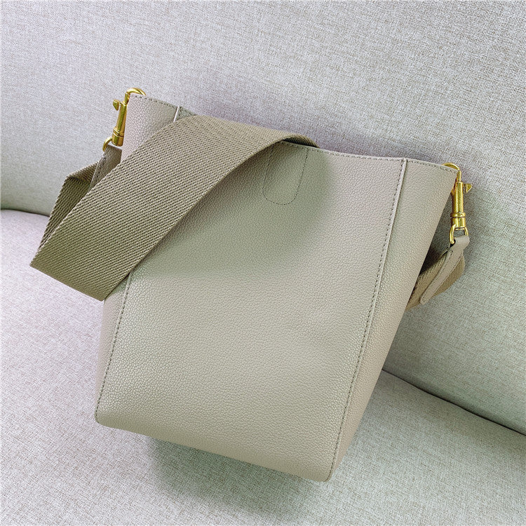 Women's Wide Strap Single Leather Simple Son Bags
