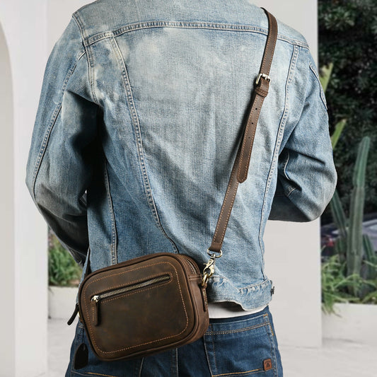 Men's Ke Crazy Horse Leather Genuine Tide Men's Messenger Bags