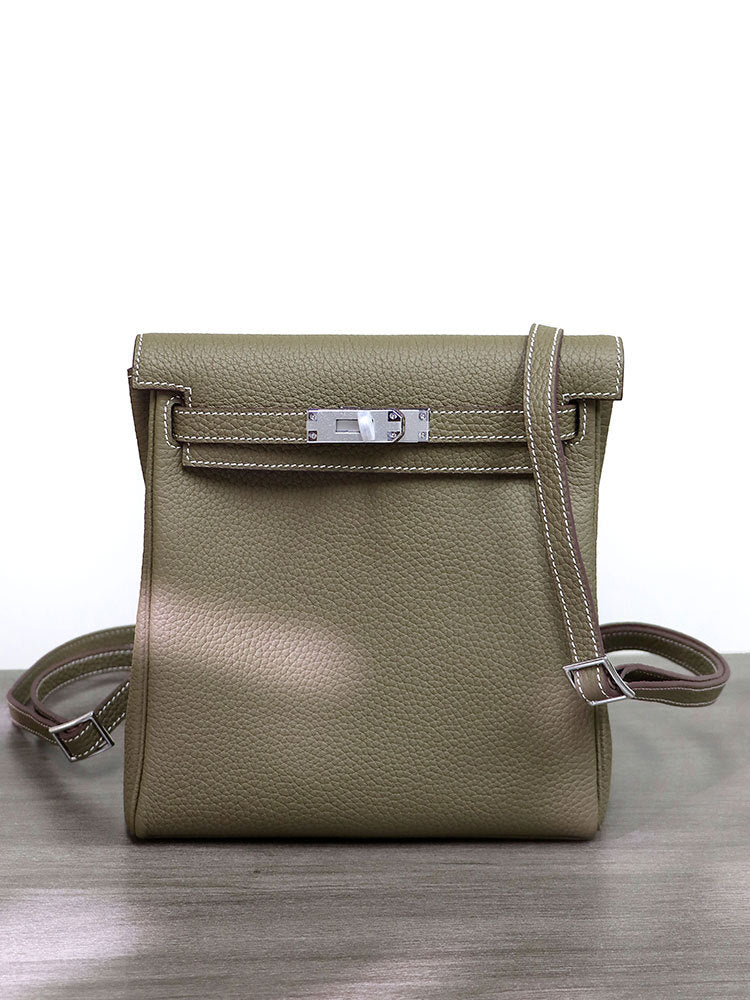Women's Ebony Color Kelly Portable Fashion Cowhide Backpacks
