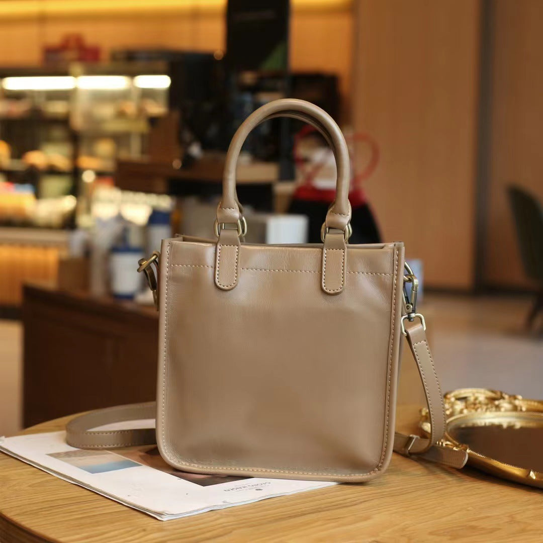 Women's Fashion First Layer Leather Portable Crossbody Bags