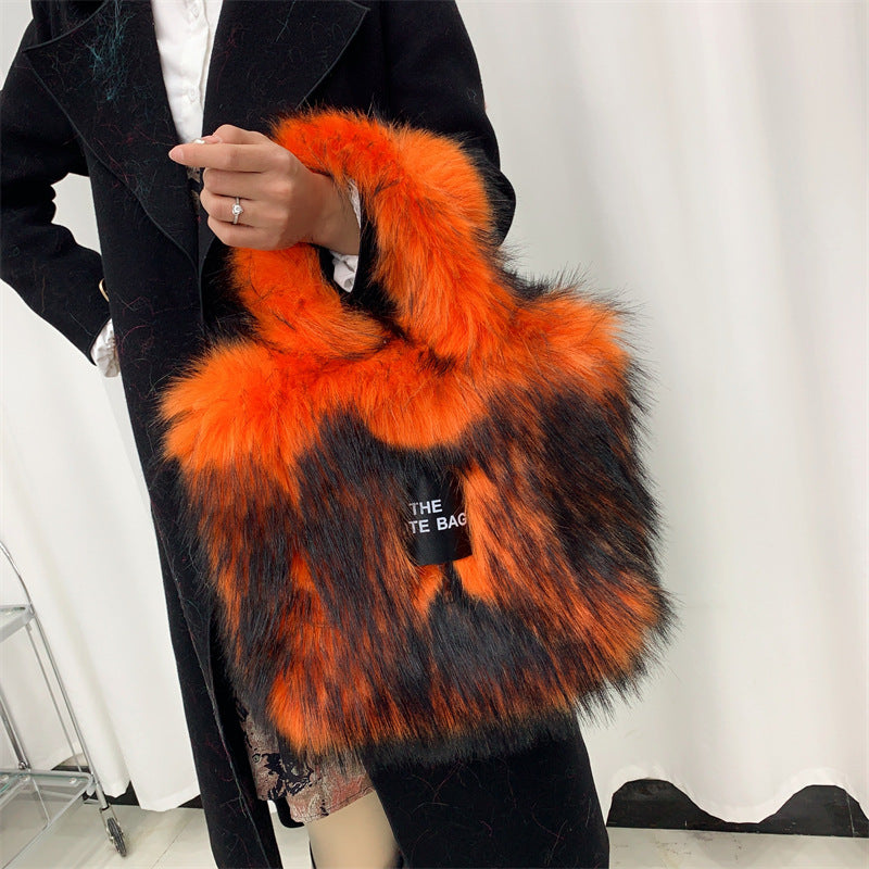Raccoon Fur Plush Large Capacity Totes Tote Bags