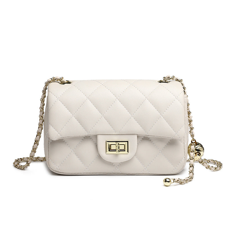 Women's Leather Fat Golden Balls Classic Style Crossbody Bags